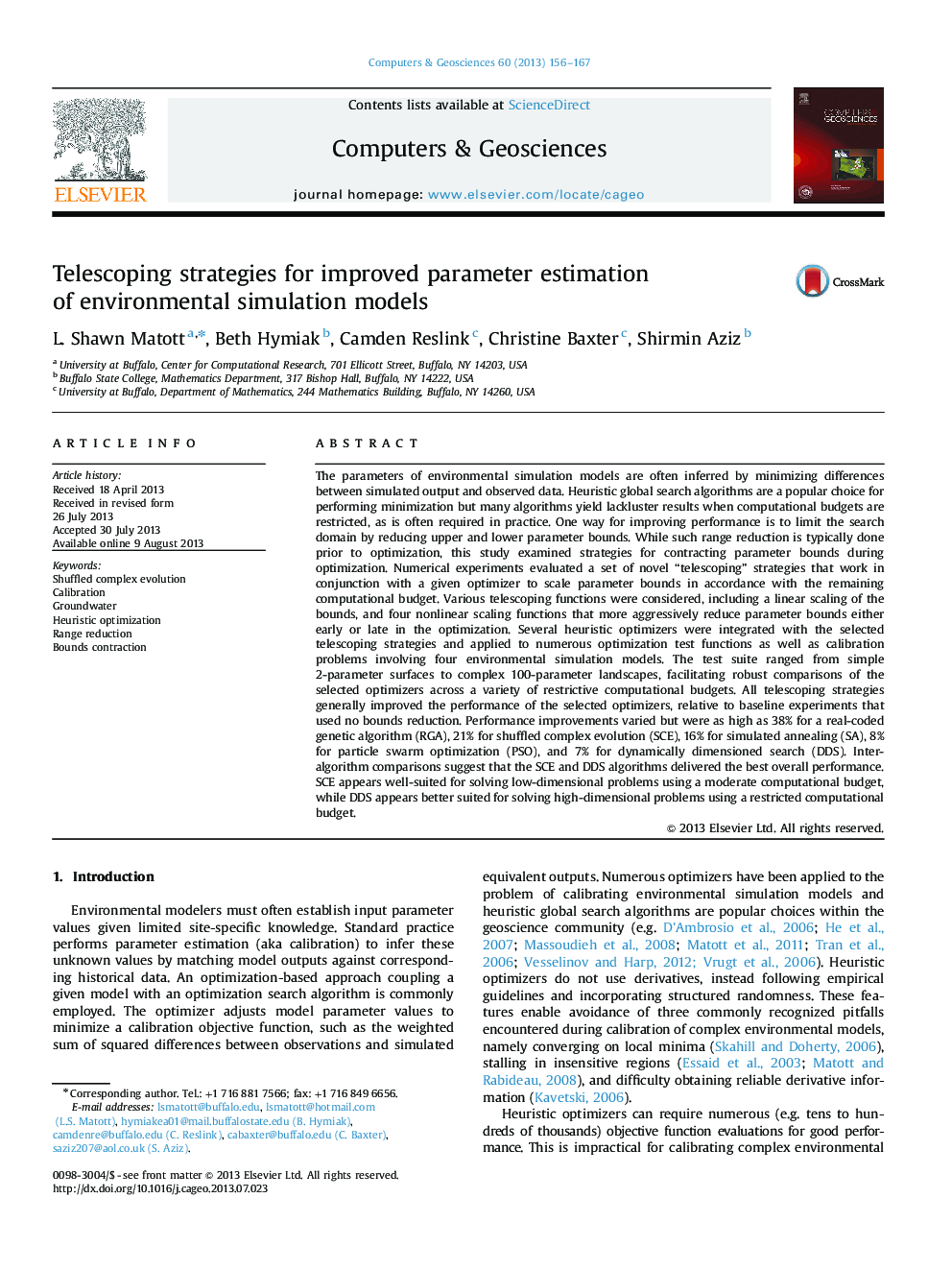 Telescoping strategies for improved parameter estimation of environmental simulation models