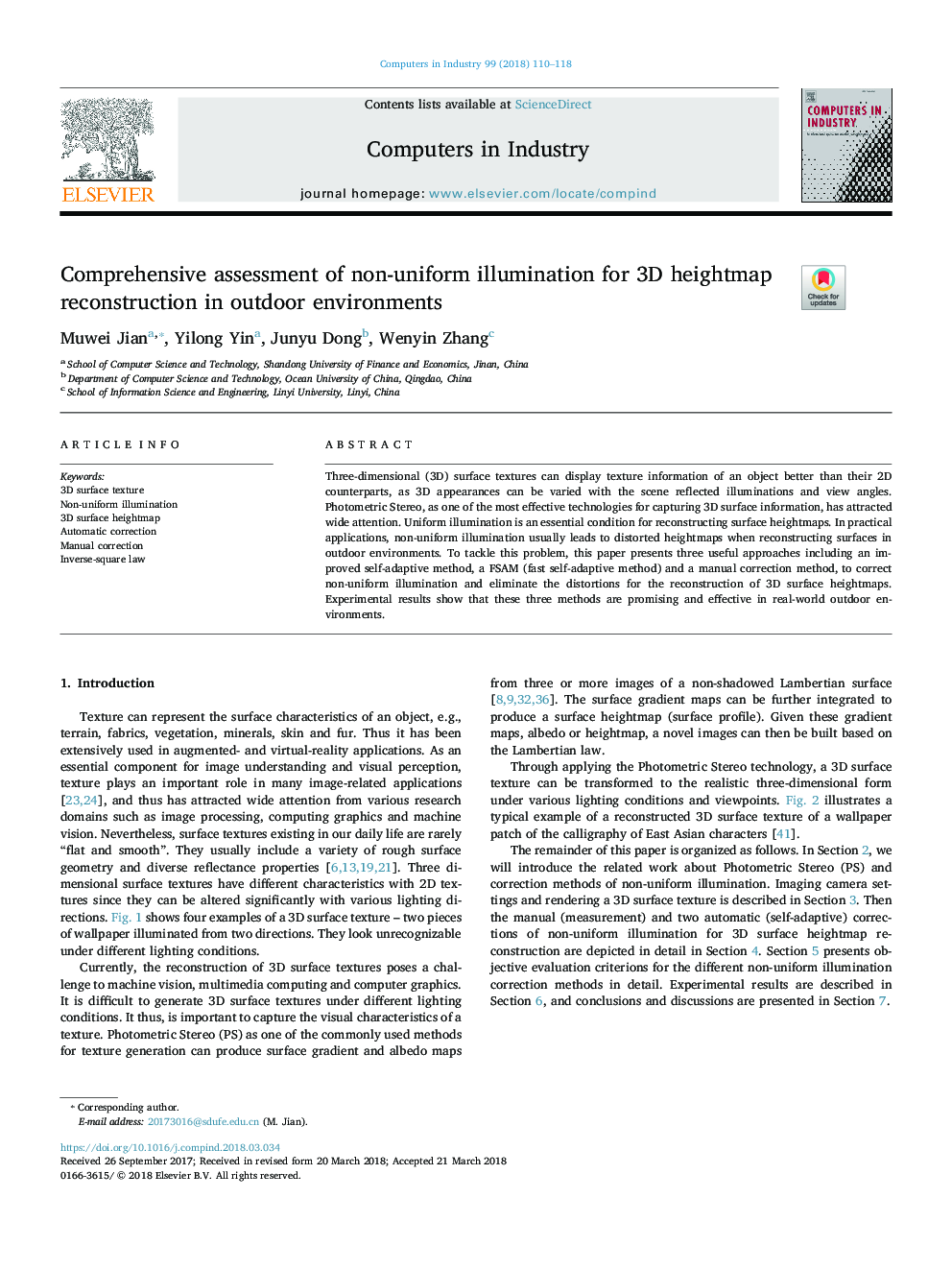 Comprehensive assessment of non-uniform illumination for 3D heightmap reconstruction in outdoor environments