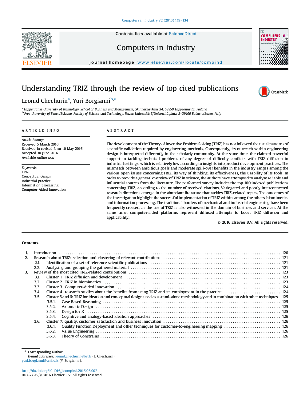 Understanding TRIZ through the review of top cited publications