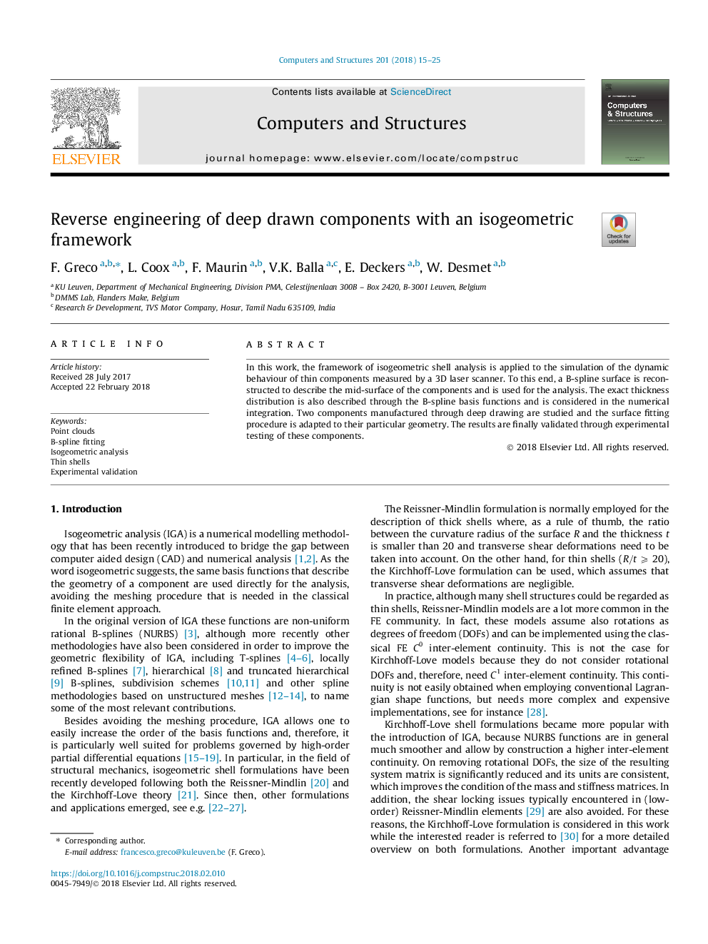 Reverse engineering of deep drawn components with an isogeometric framework