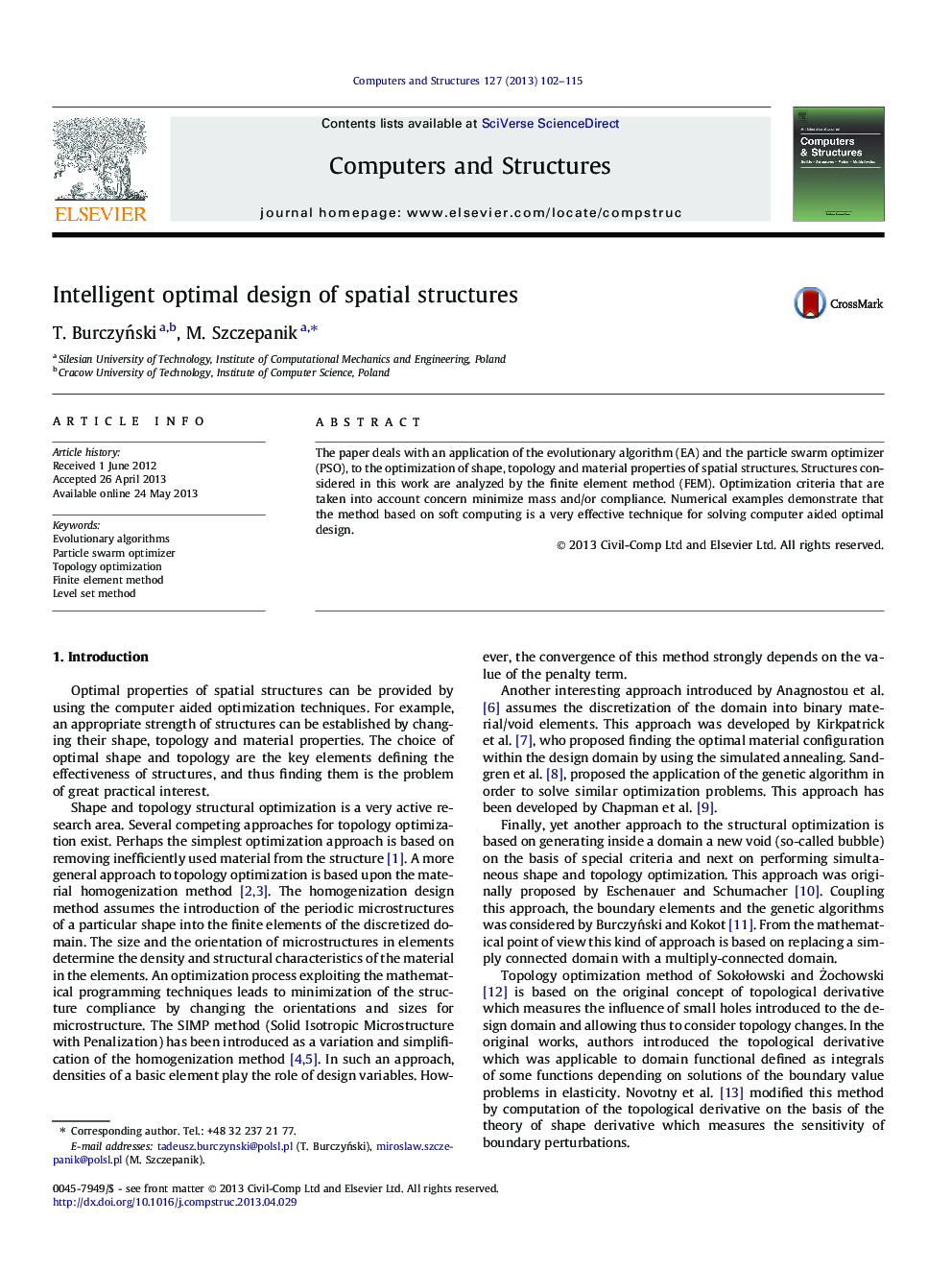 Intelligent optimal design of spatial structures