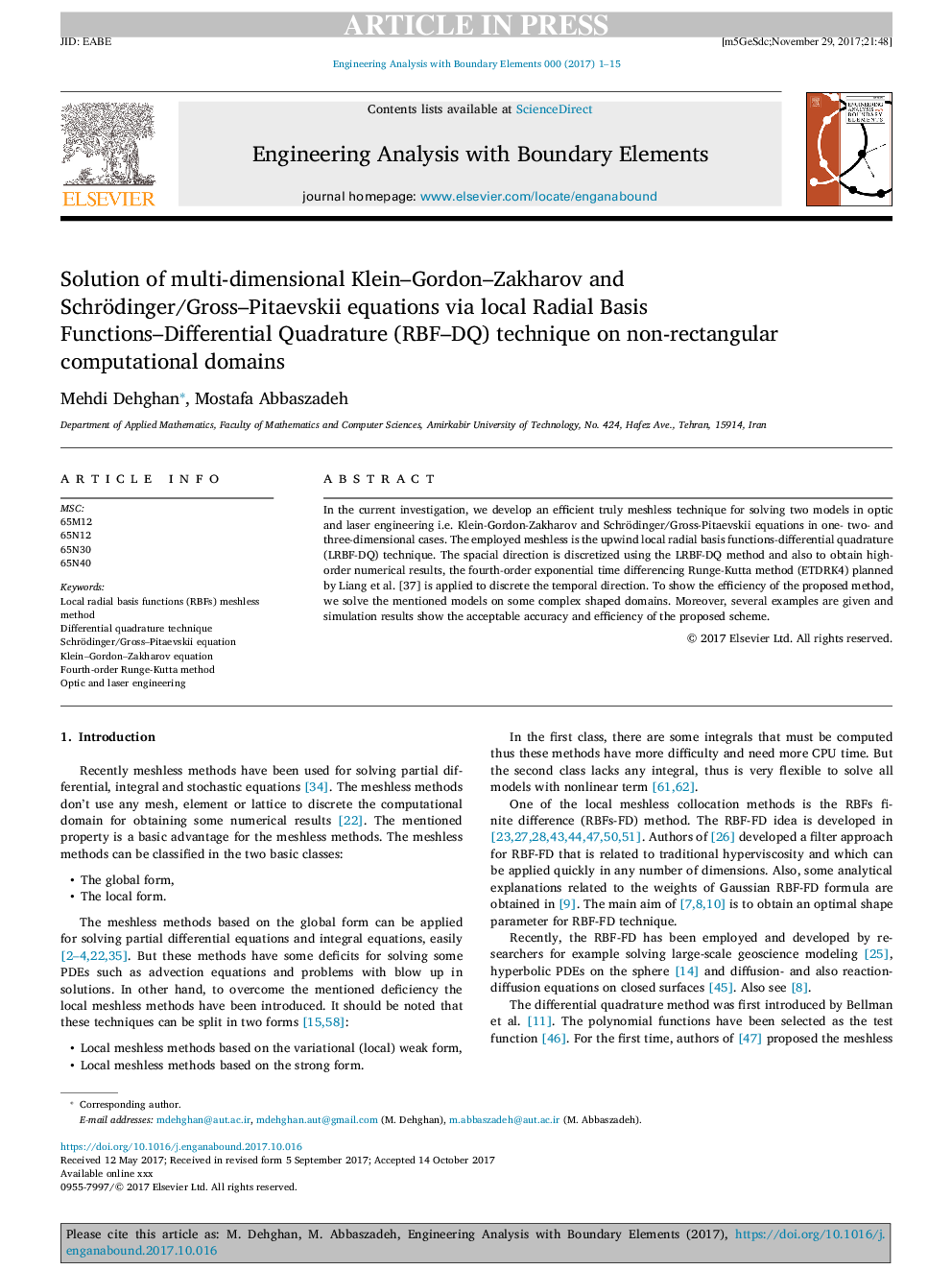 Solution of multi-dimensional Klein-Gordon-Zakharov and Schrödinger/Gross-Pitaevskii equations via local Radial Basis Functions-Differential Quadrature (RBF-DQ) technique on non-rectangular computational domains