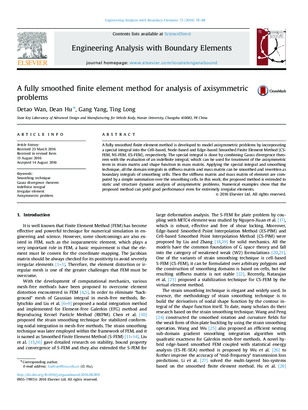 A fully smoothed finite element method for analysis of axisymmetric problems