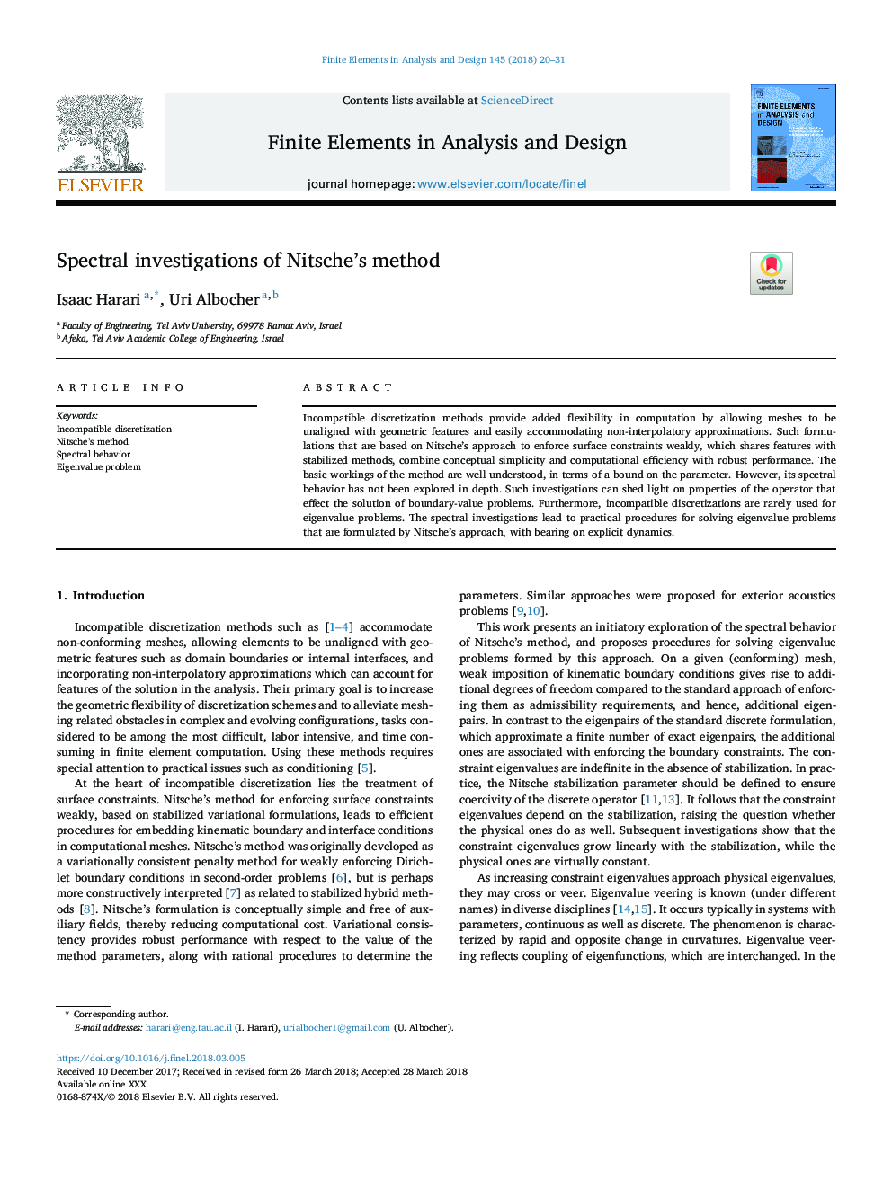 Spectral investigations of Nitsche's method