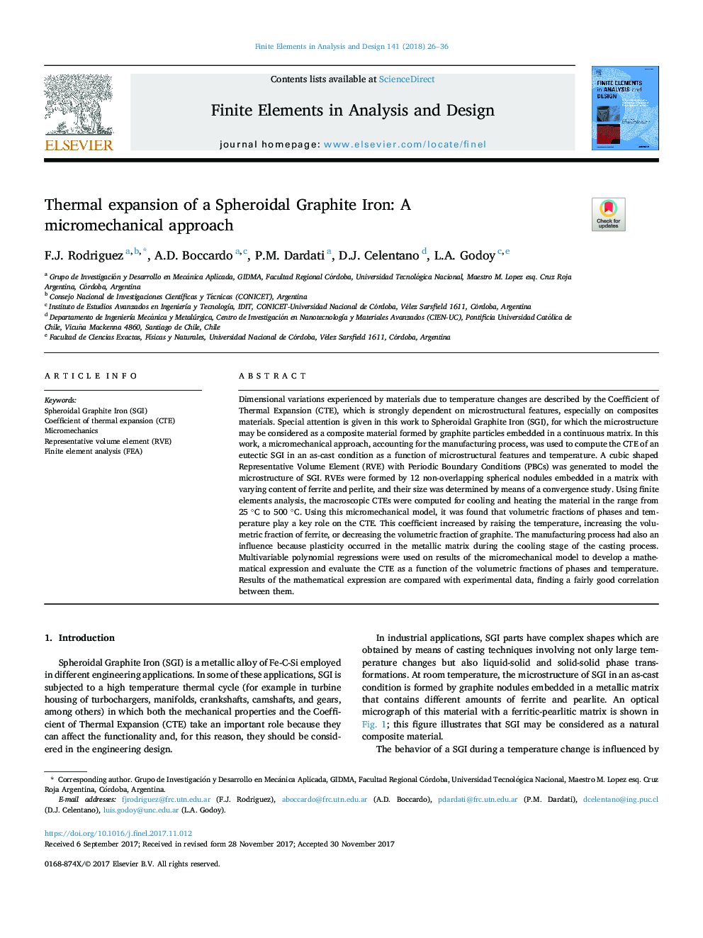 Thermal expansion of a Spheroidal Graphite Iron: A micromechanical approach