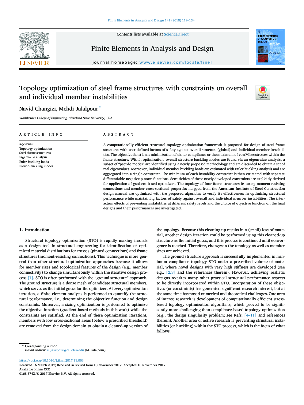 Topology optimization of steel frame structures with constraints on overall and individual member instabilities