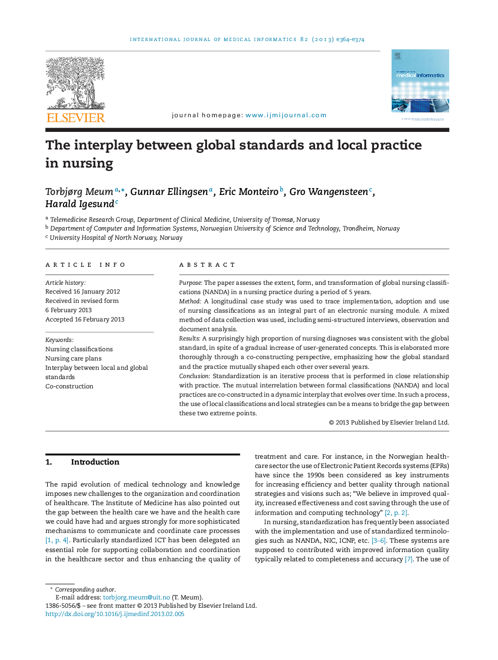 The interplay between global standards and local practice in nursing