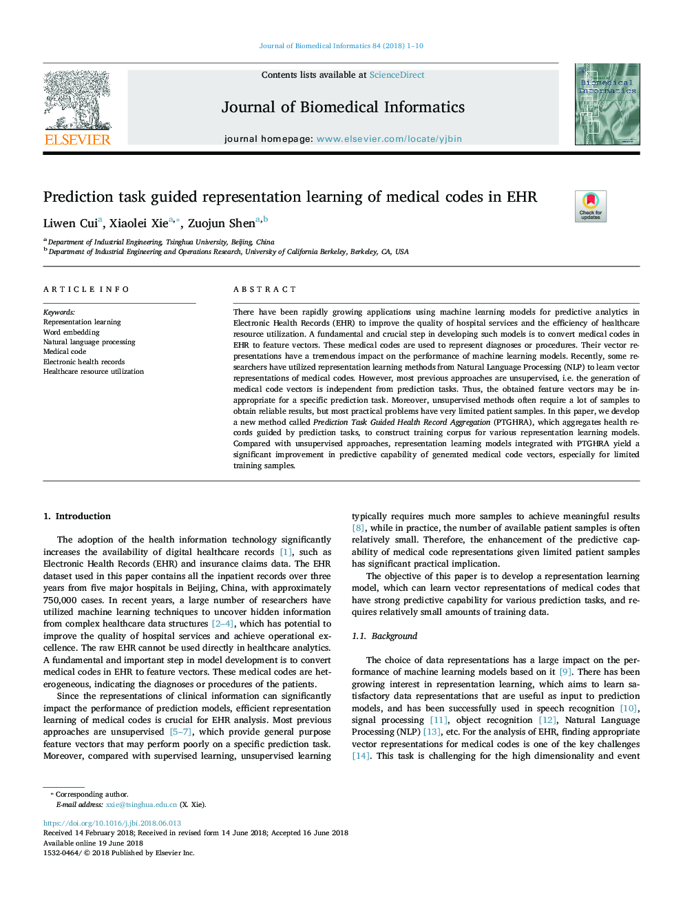 Prediction task guided representation learning of medical codes in EHR