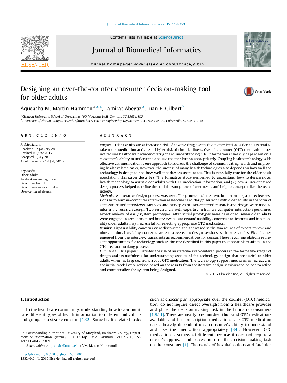 Designing an over-the-counter consumer decision-making tool for older adults