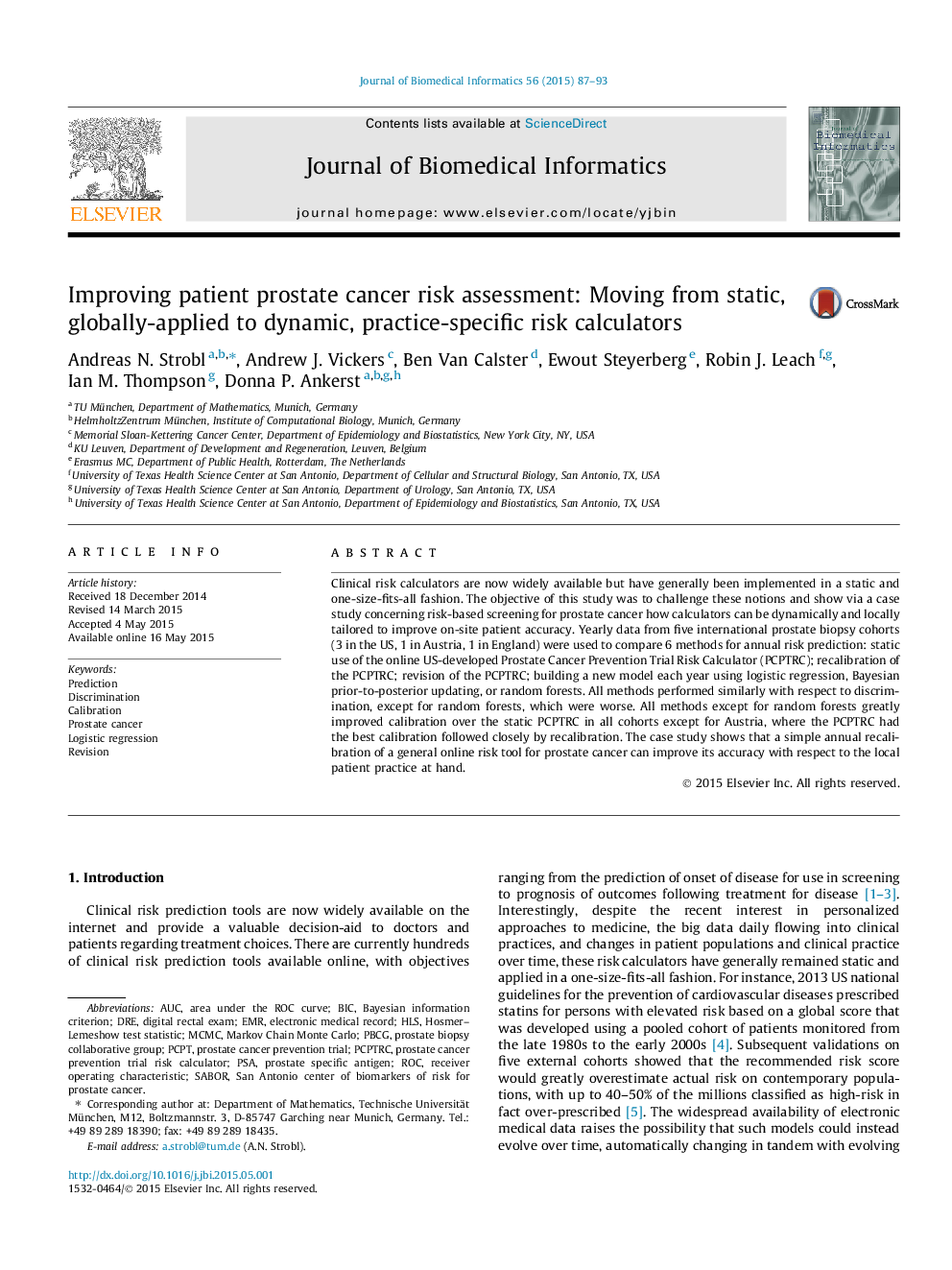 ارزیابی ریسک ابتلا به سرطان پروستات بیمار: انتقال از ماشین حساب های روان شناختی ریسک پویا، به صورت پویا، به صورت پویا 