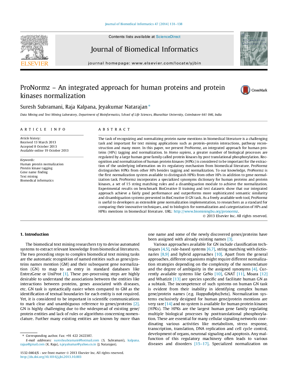 ProNormz - An integrated approach for human proteins and protein kinases normalization