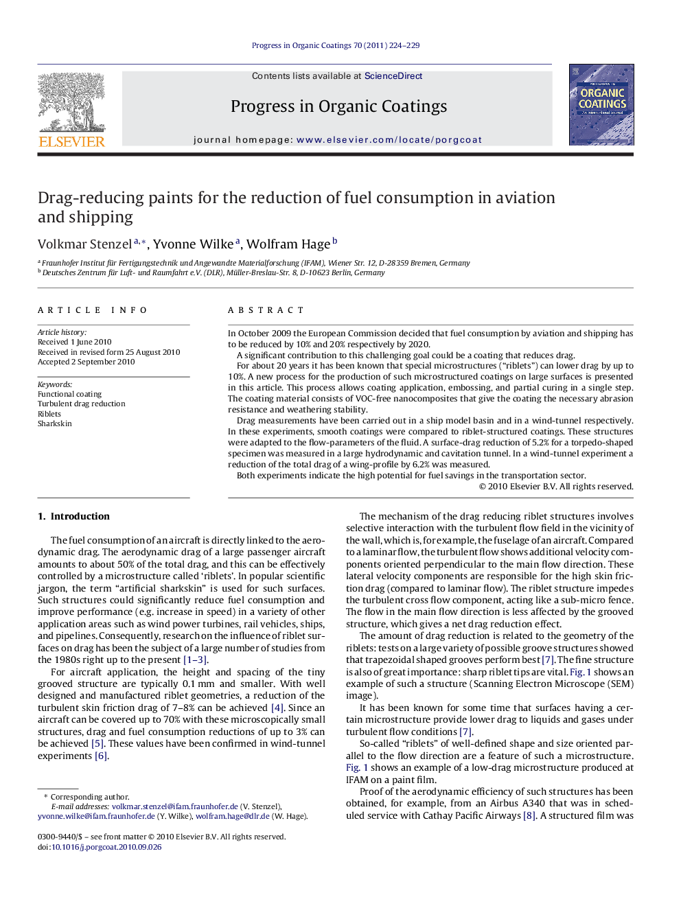 Drag-reducing paints for the reduction of fuel consumption in aviation and shipping