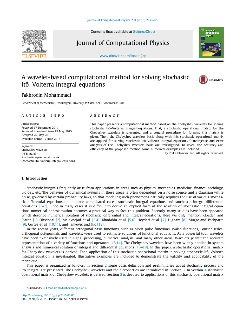 A wavelet-based computational method for solving stochastic ItÃ´-Volterra integral equations