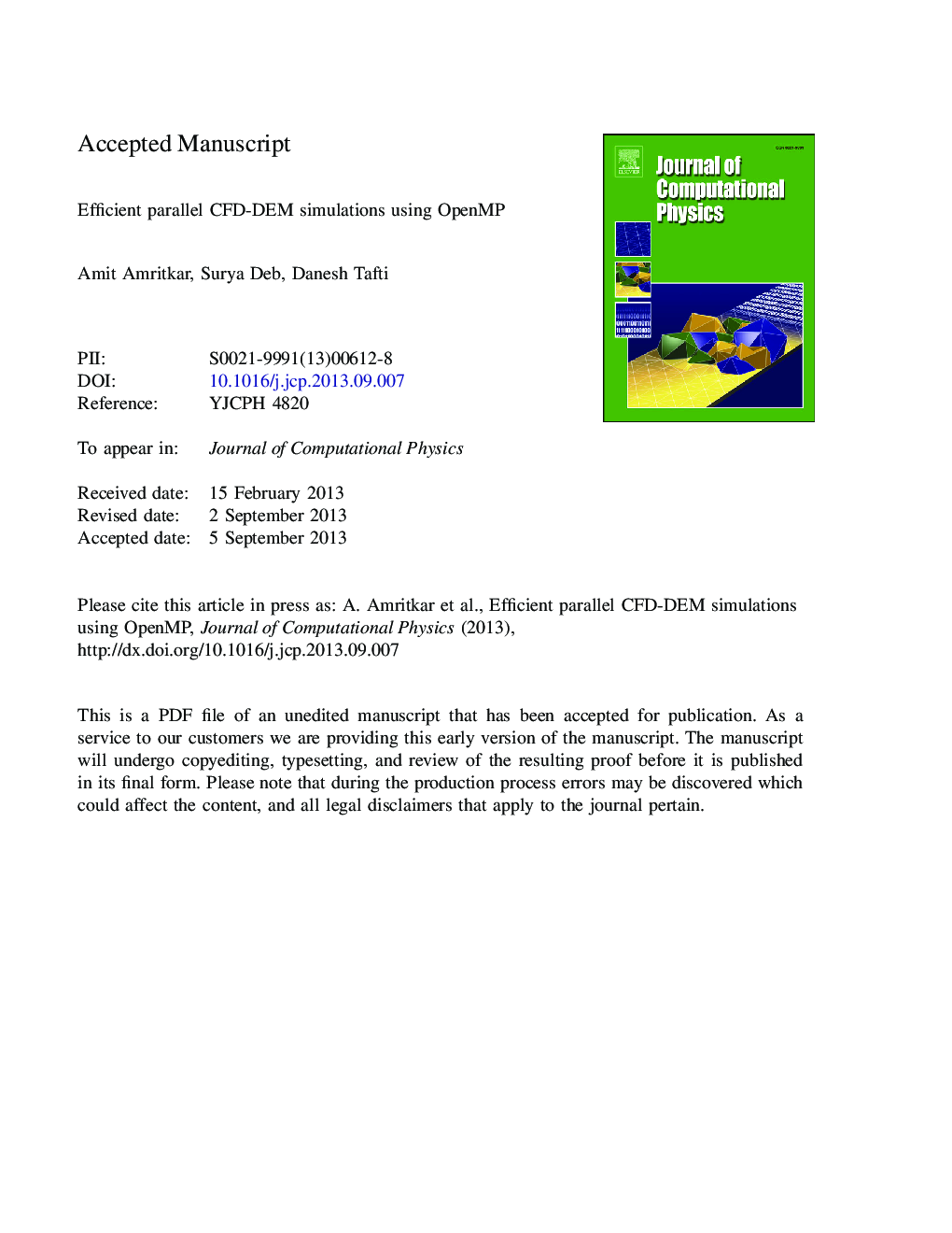 Efficient parallel CFD-DEM simulations using OpenMP