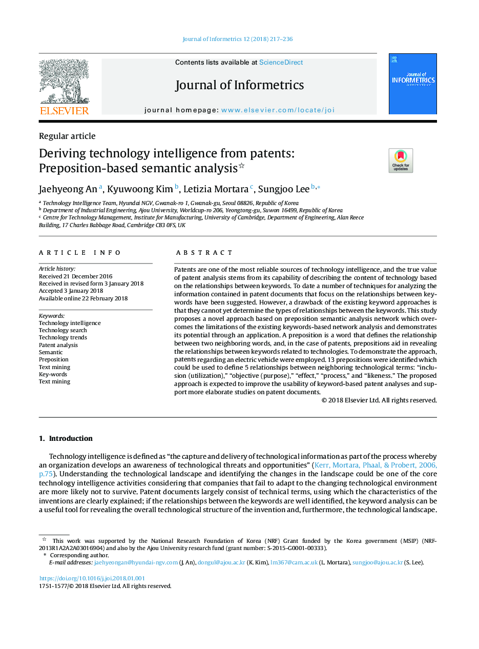 Deriving technology intelligence from patents: Preposition-based semantic analysis