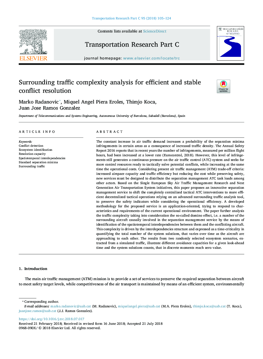Surrounding traffic complexity analysis for efficient and stable conflict resolution