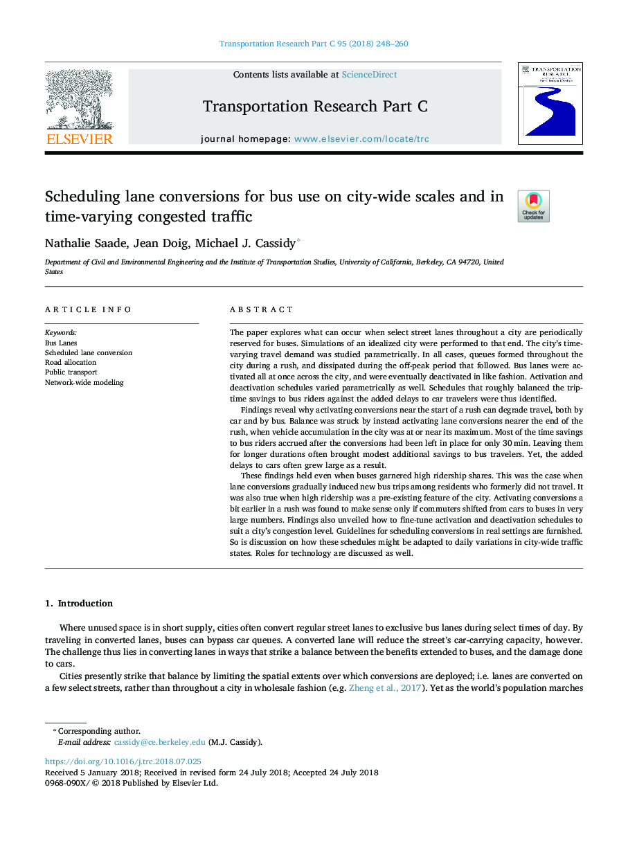 Scheduling lane conversions for bus use on city-wide scales and in time-varying congested traffic