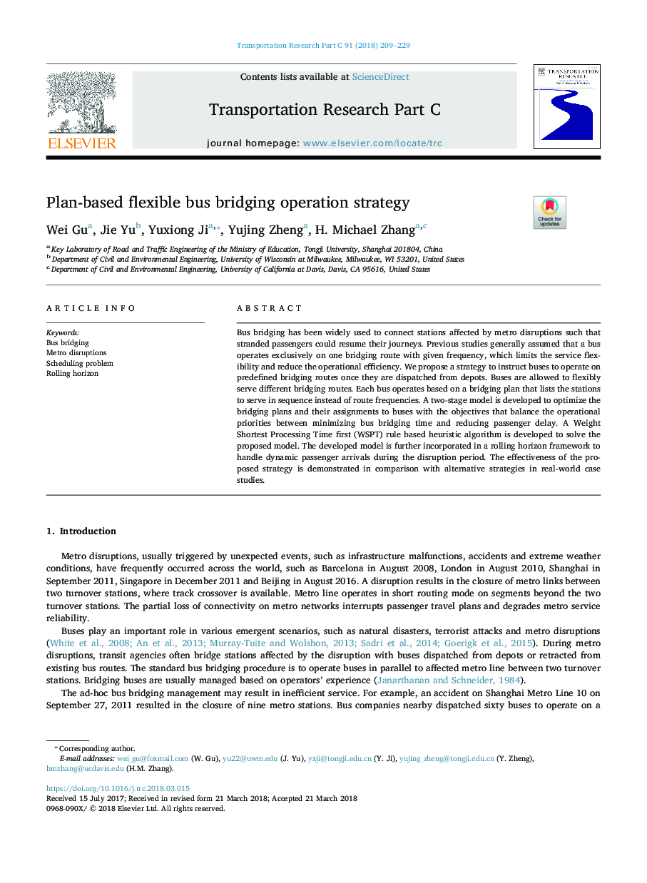 Plan-based flexible bus bridging operation strategy