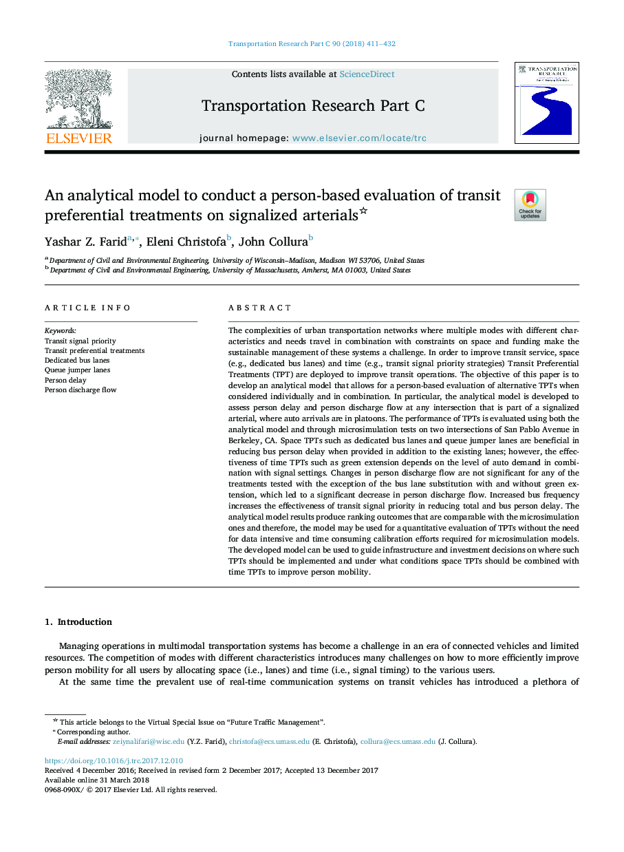 An analytical model to conduct a person-based evaluation of transit preferential treatments on signalized arterials