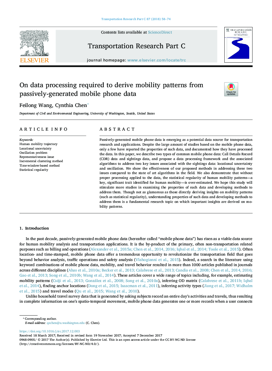 On data processing required to derive mobility patterns from passively-generated mobile phone data