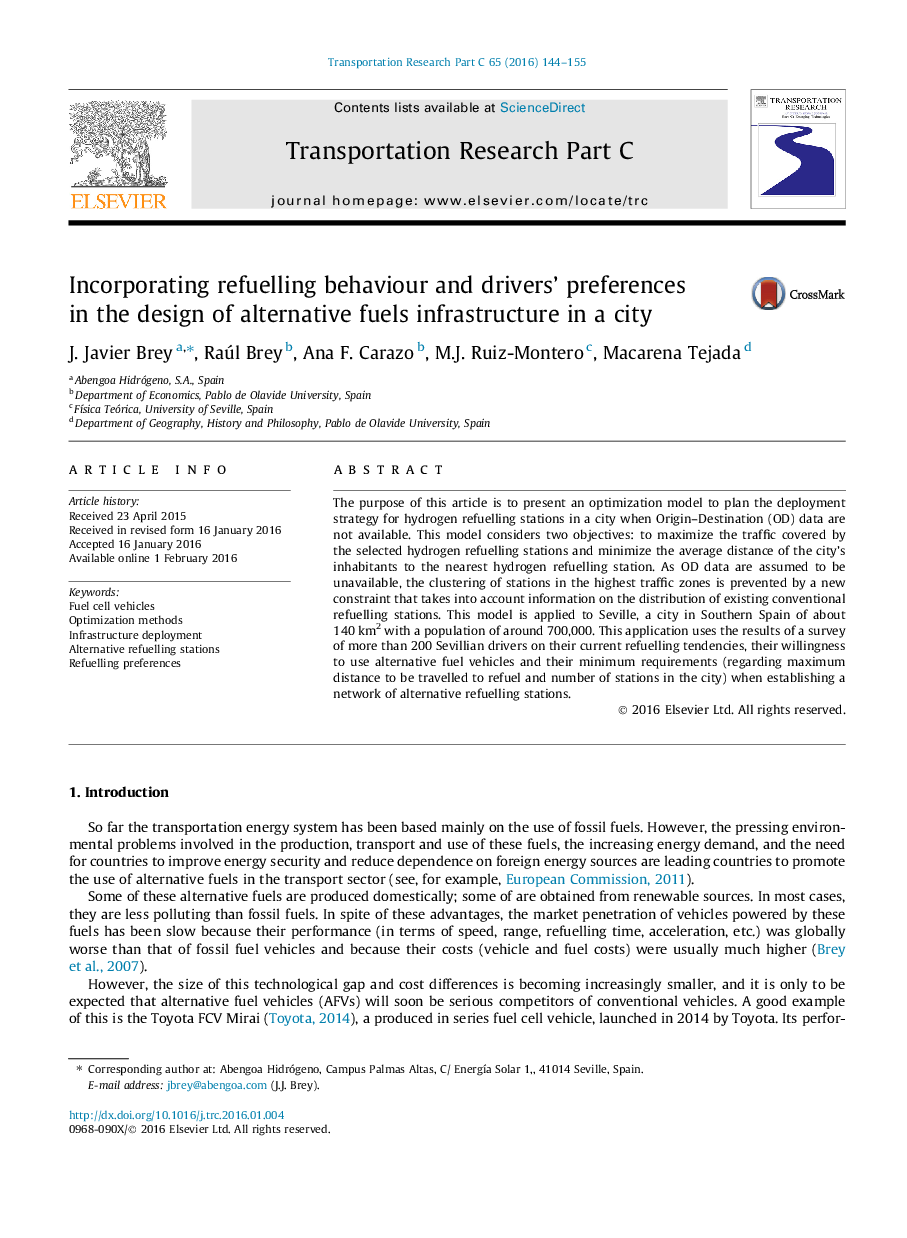 Incorporating refuelling behaviour and drivers' preferences in the design of alternative fuels infrastructure in a city