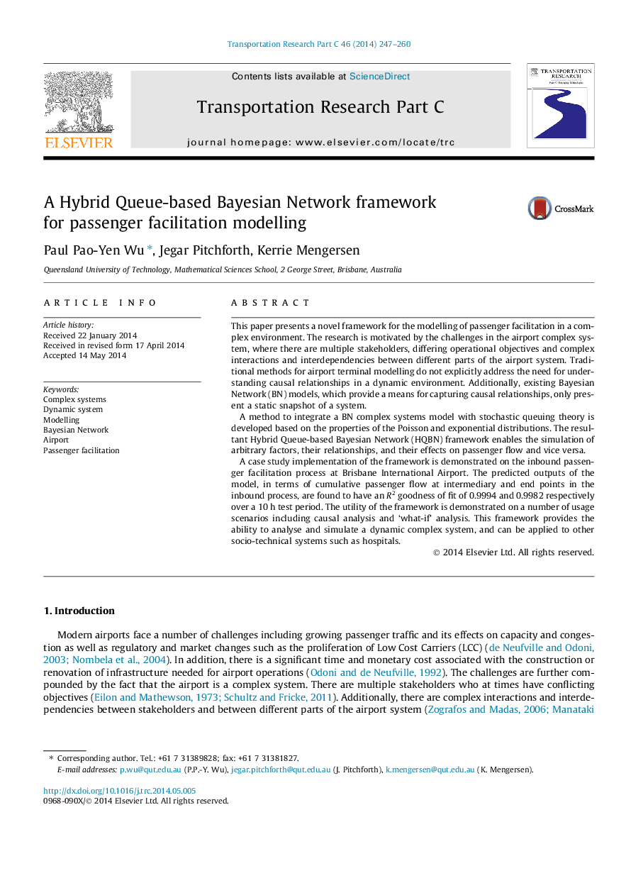 A Hybrid Queue-based Bayesian Network framework for passenger facilitation modelling