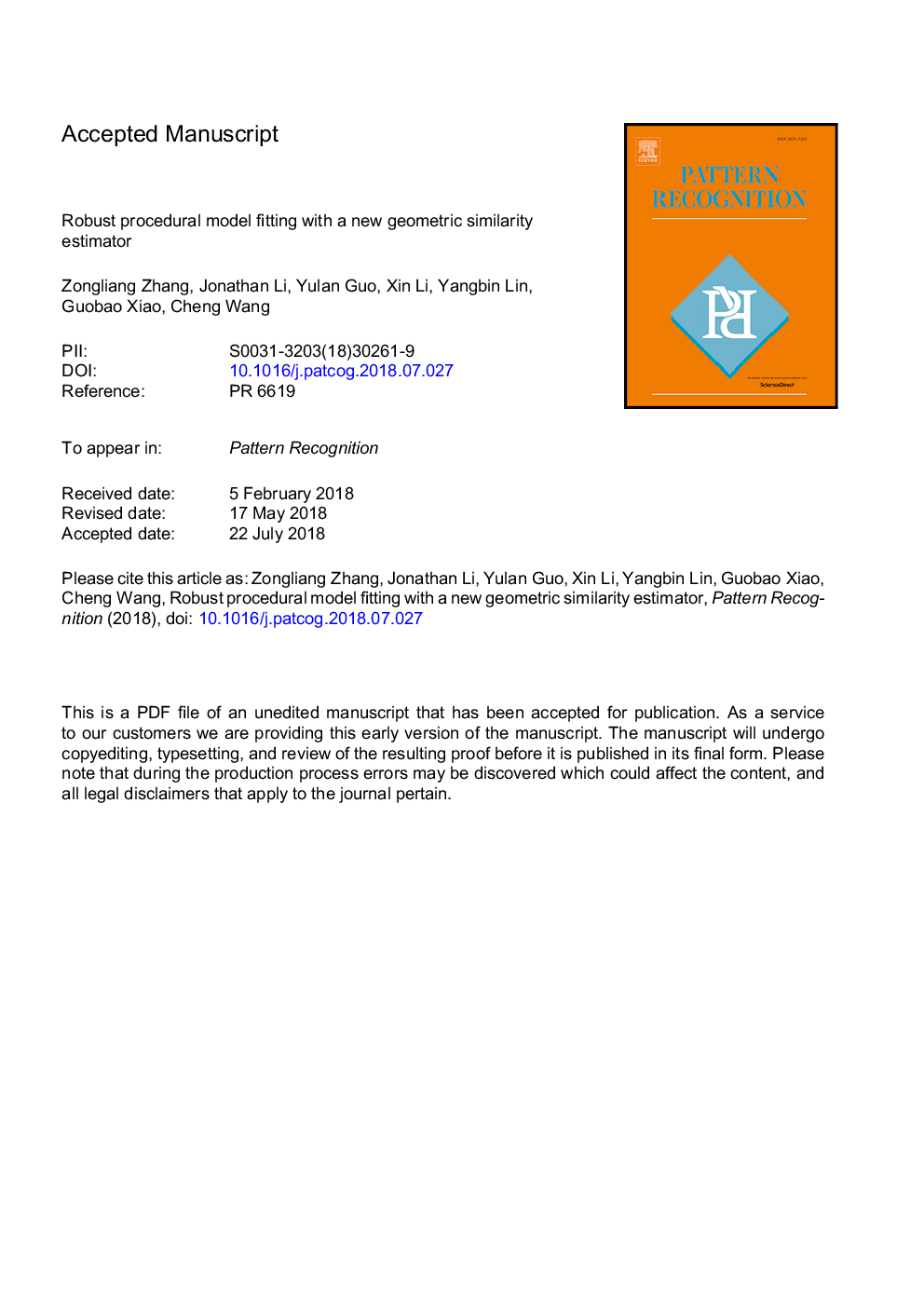 Robust procedural model fitting with a new geometric similarity estimator