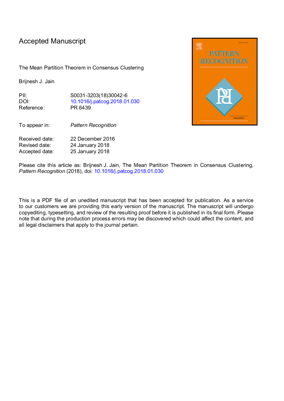 The Mean Partition Theorem in consensus clustering