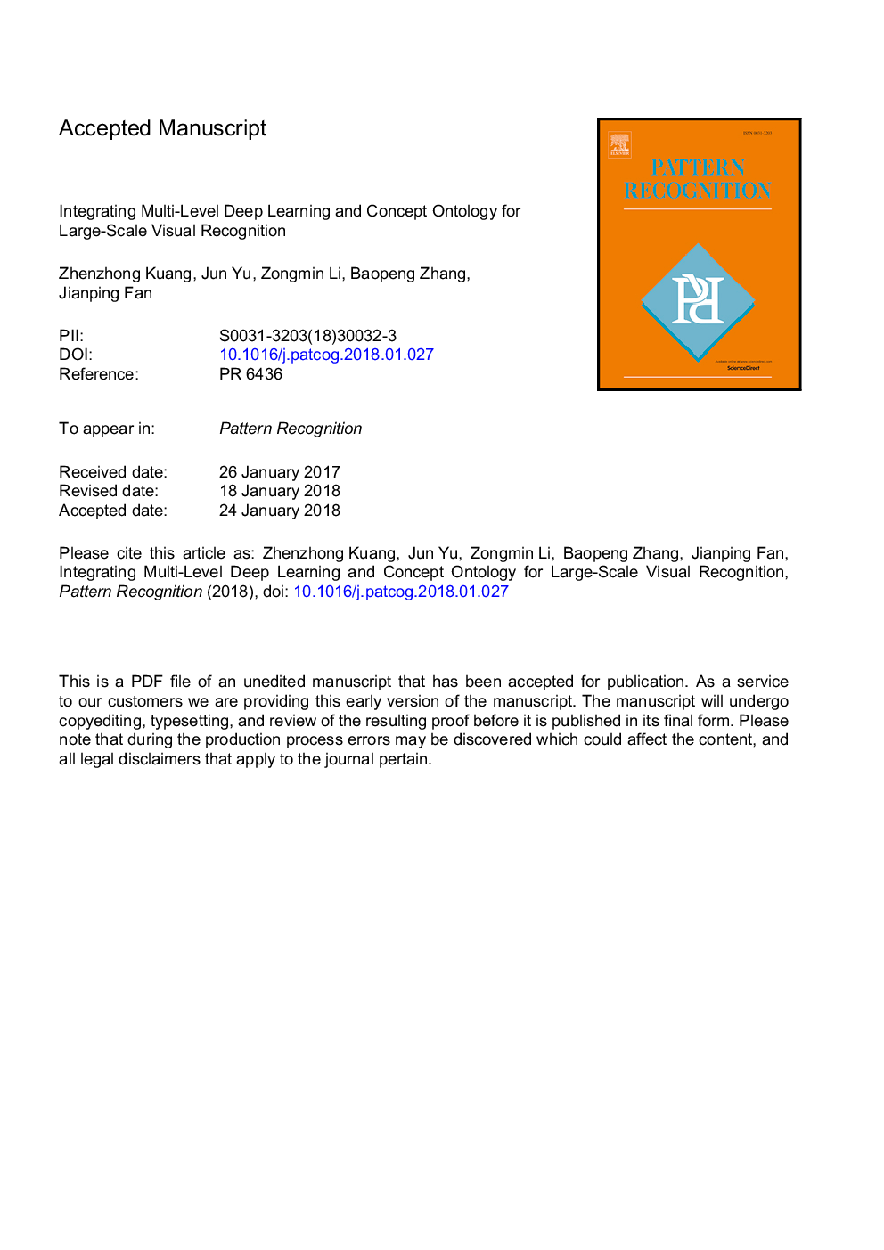 Integrating multi-level deep learning and concept ontology for large-scale visual recognition