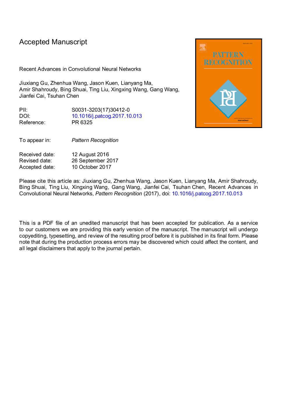 Recent advances in convolutional neural networks