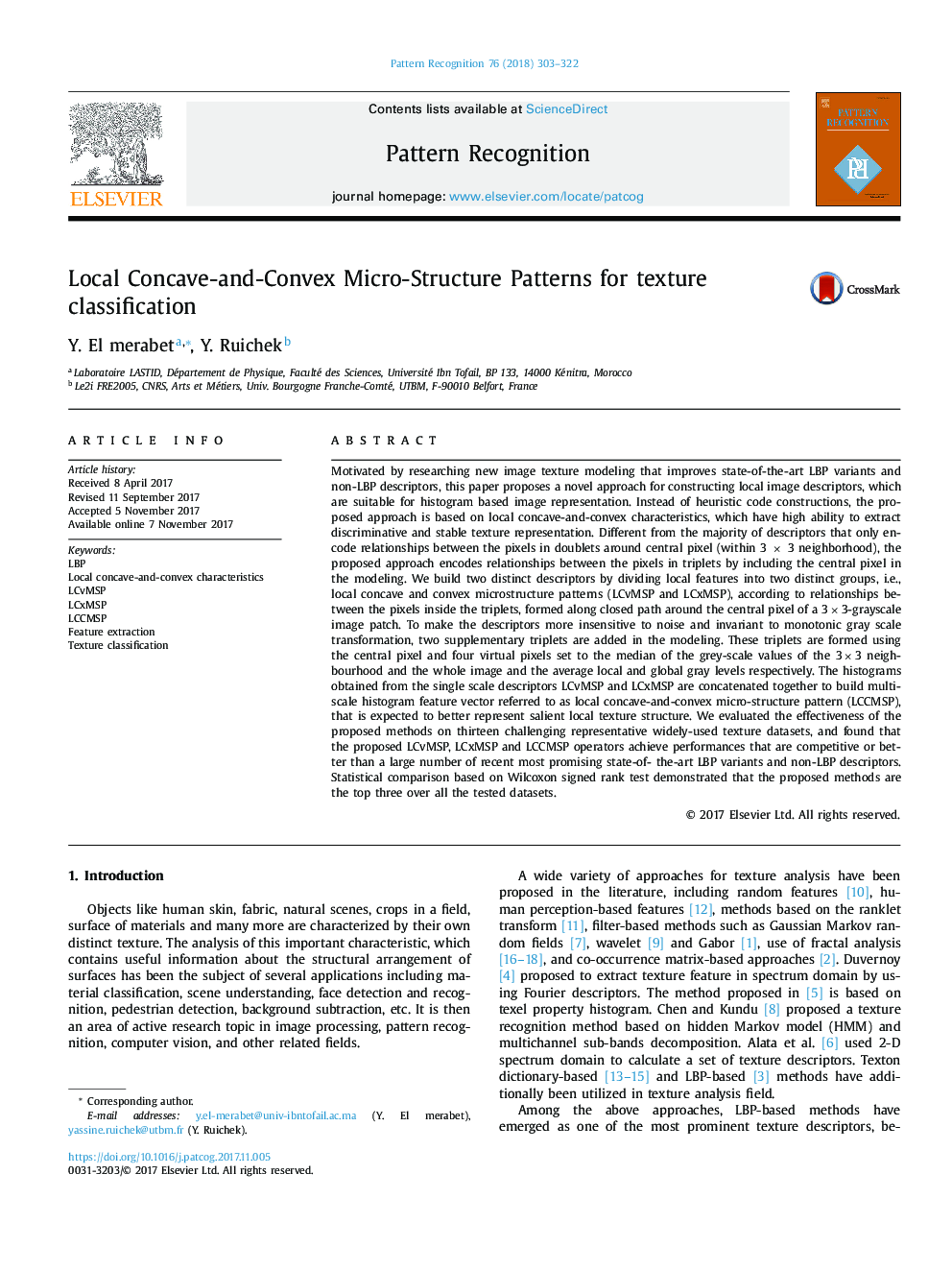 Local Concave-and-Convex Micro-Structure Patterns for texture classification