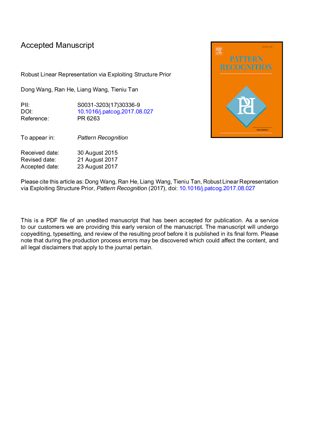 Robust linear representation via exploiting structure prior