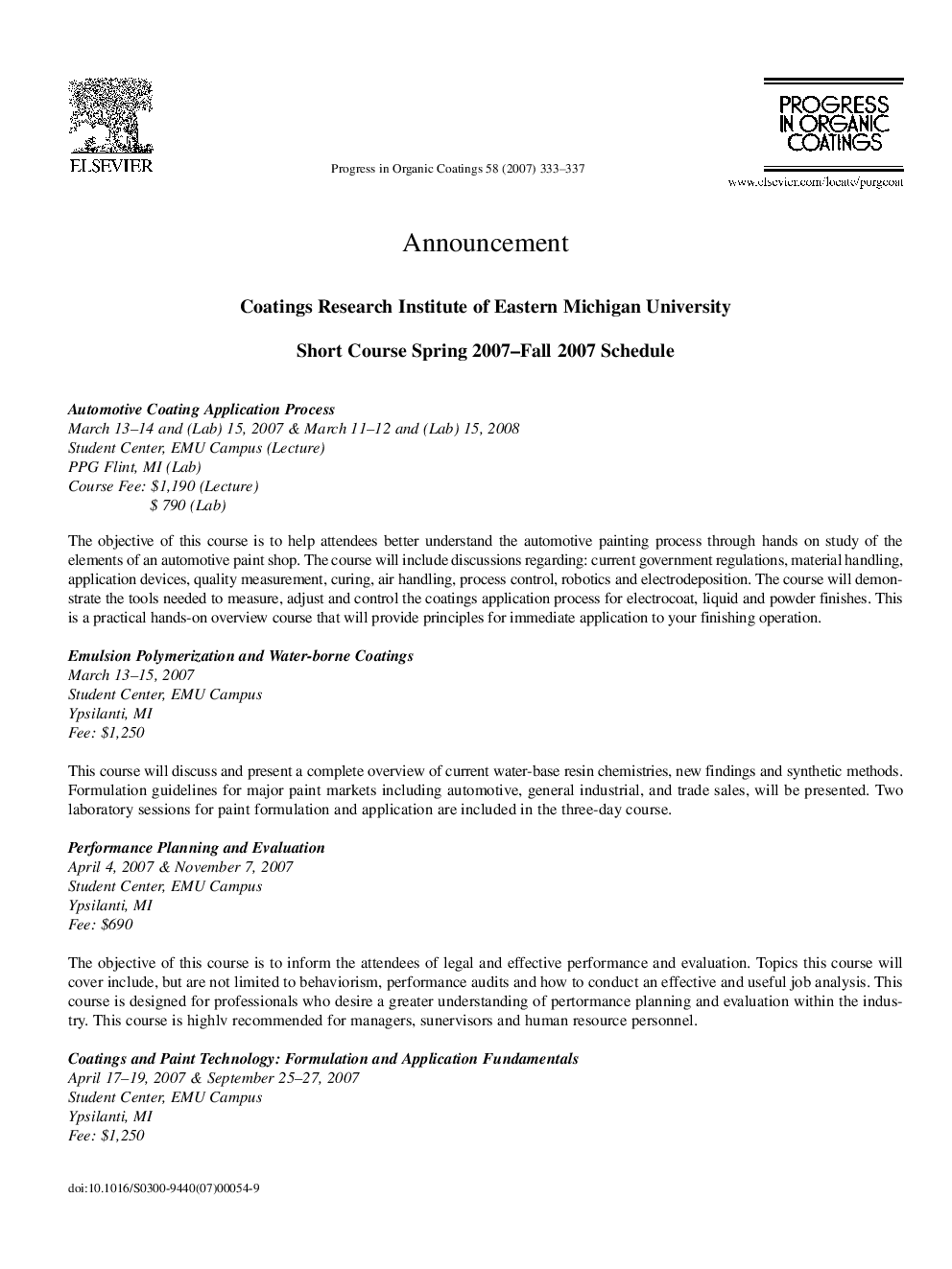 Announcement