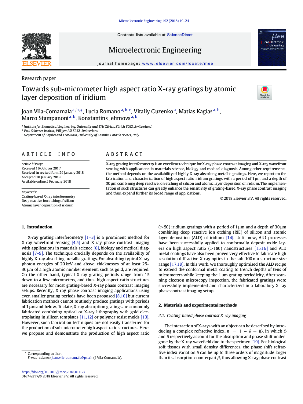 Towards sub-micrometer high aspect ratio X-ray gratings by atomic layer deposition of iridium