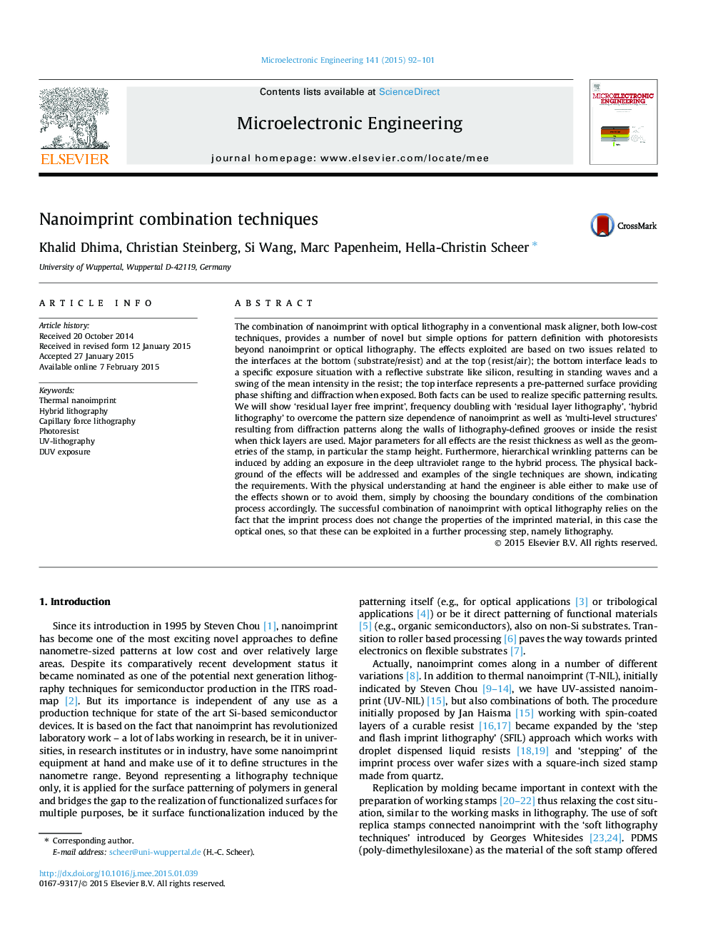 Nanoimprint combination techniques