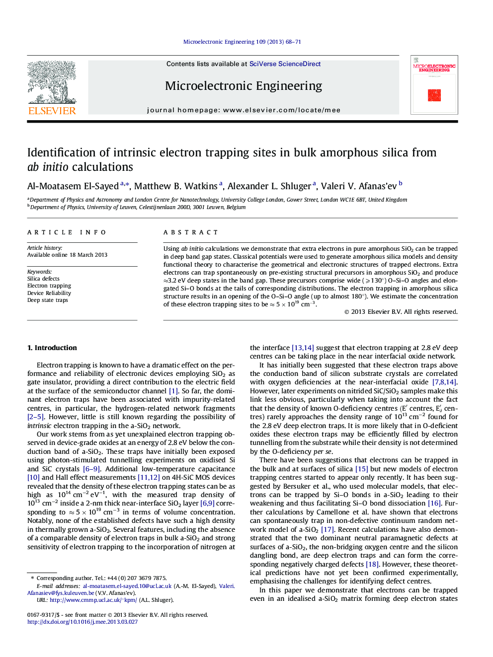 Identification of intrinsic electron trapping sites in bulk amorphous silica from ab initio calculations