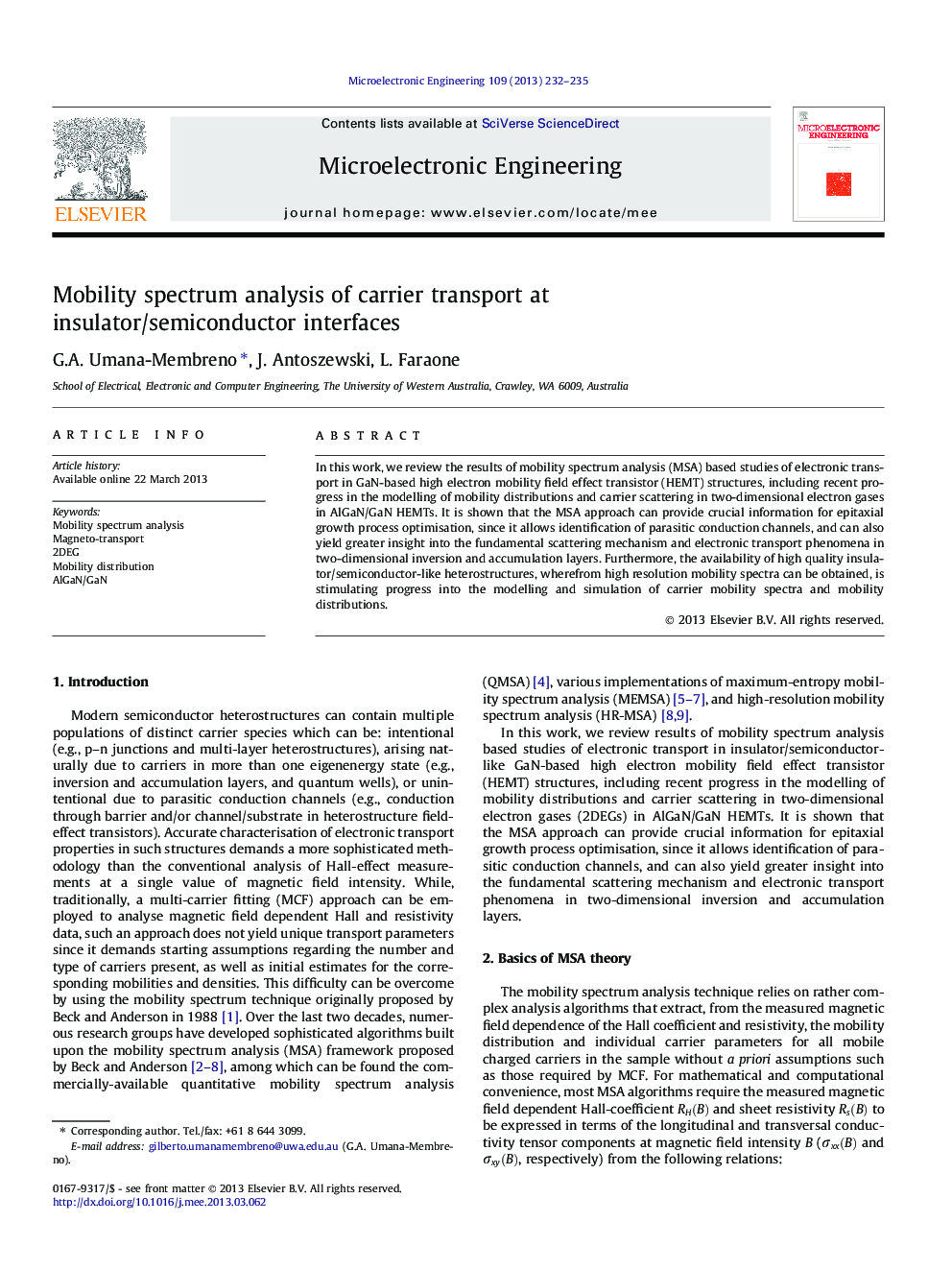 Mobility spectrum analysis of carrier transport at insulator/semiconductor interfaces