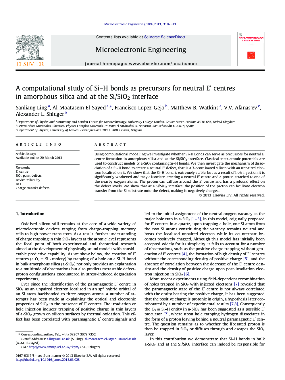 A computational study of Si-H bonds as precursors for neutral Eâ² centres in amorphous silica and at the Si/SiO2 interface