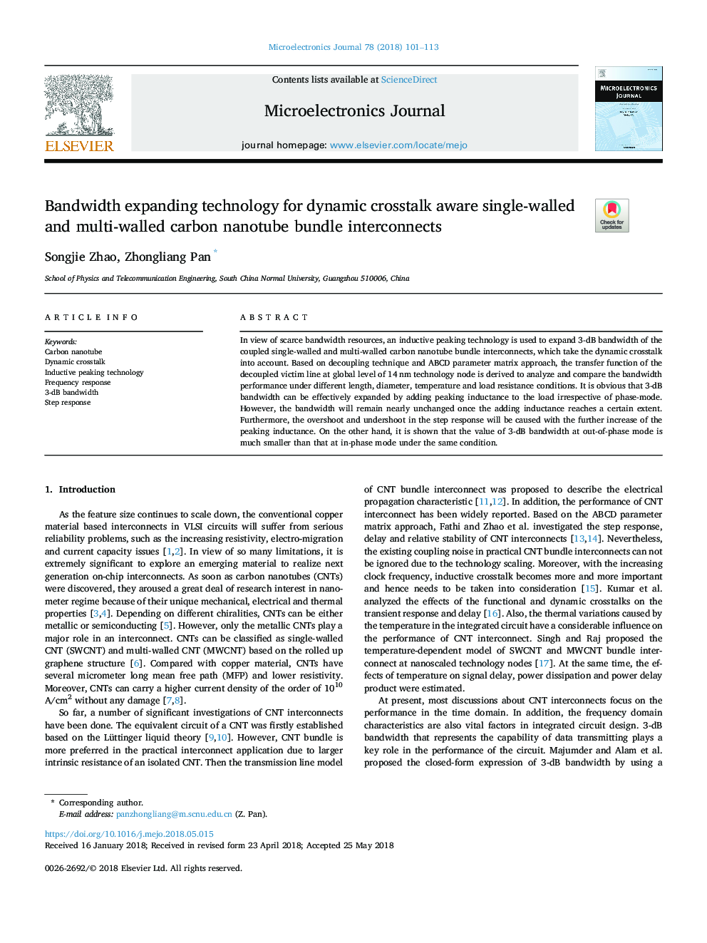 Bandwidth expanding technology for dynamic crosstalk aware single-walled and multi-walled carbon nanotube bundle interconnects