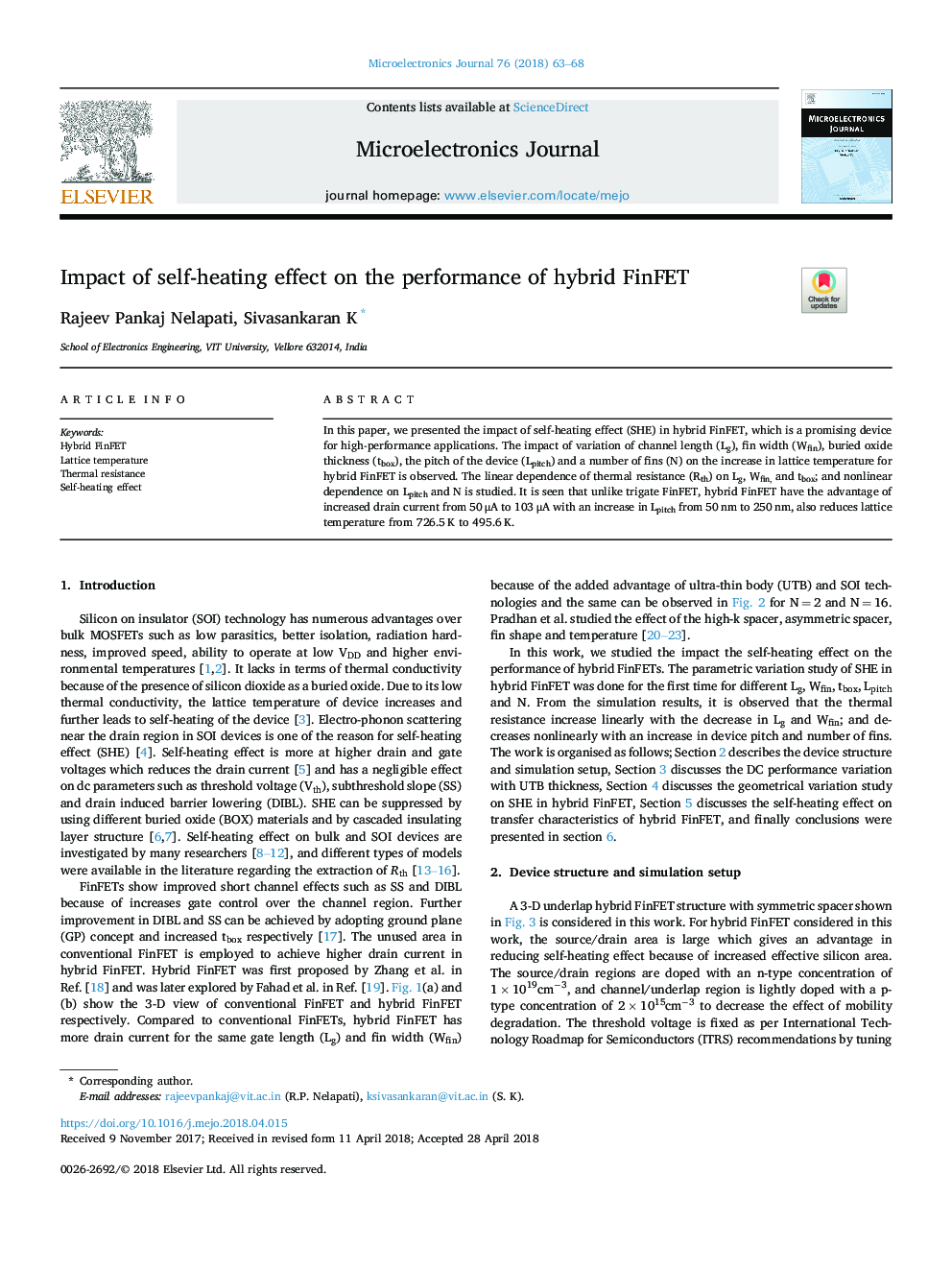 Impact of self-heating effect on the performance of hybrid FinFET