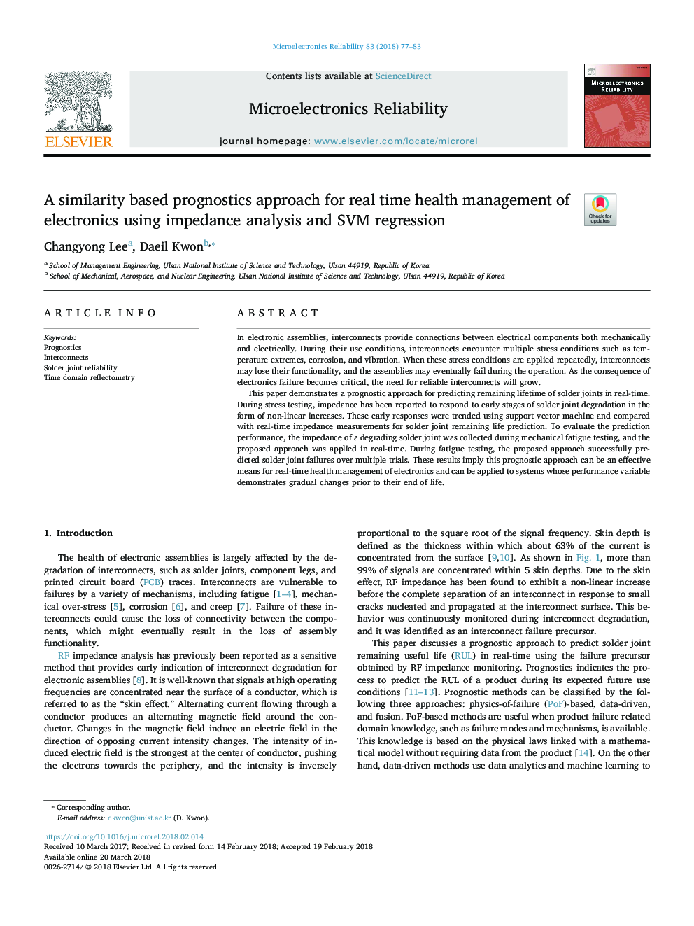 A similarity based prognostics approach for real time health management of electronics using impedance analysis and SVM regression