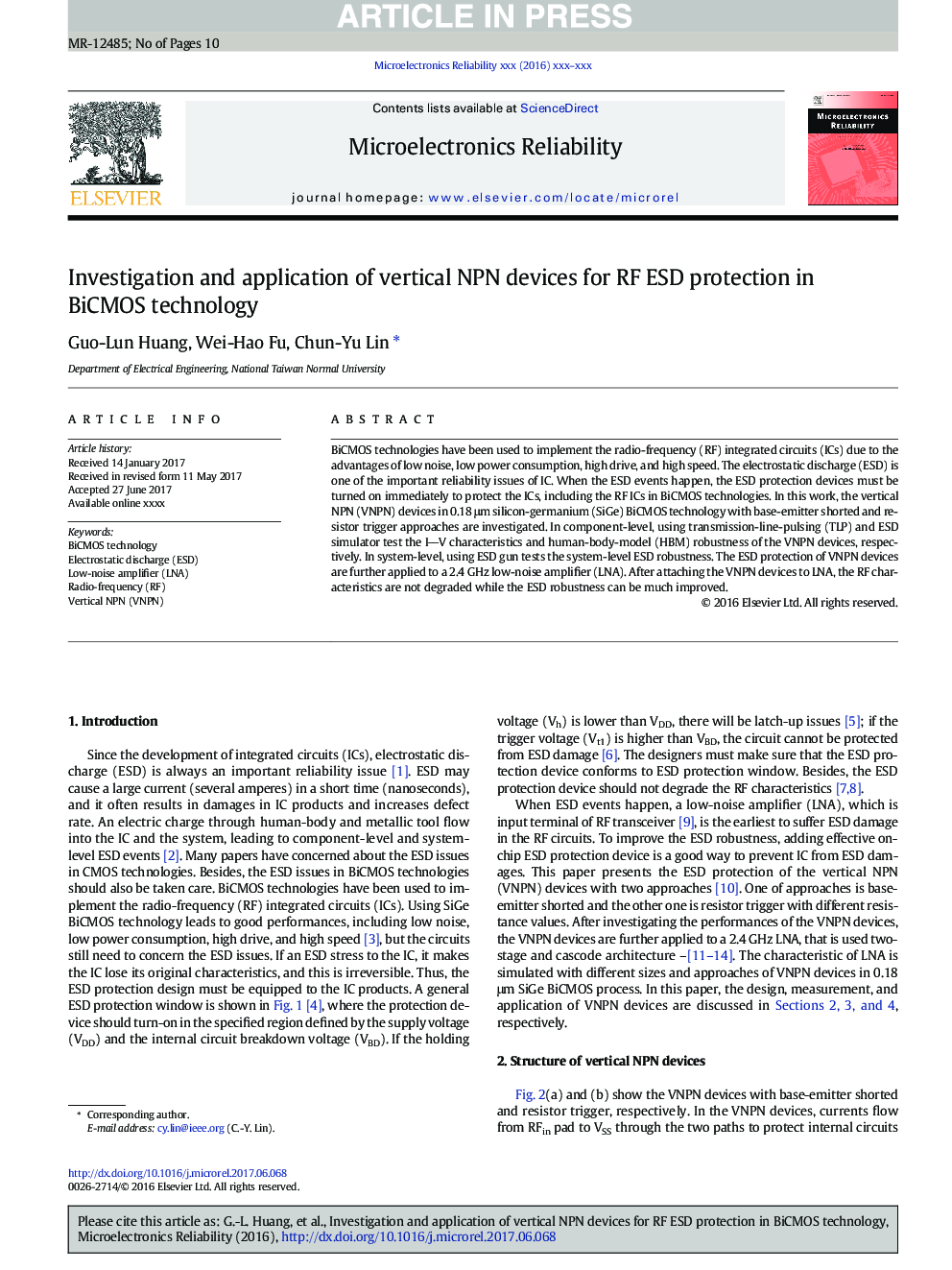 Investigation and application of vertical NPN devices for RF ESD protection in BiCMOS technology