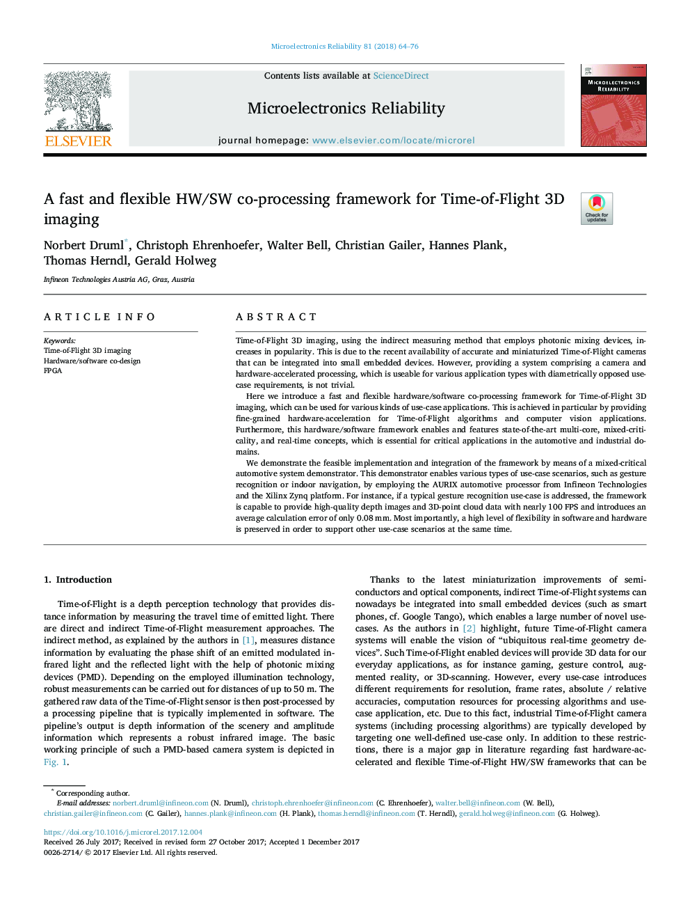 A fast and flexible HW/SW co-processing framework for Time-of-Flight 3D imaging