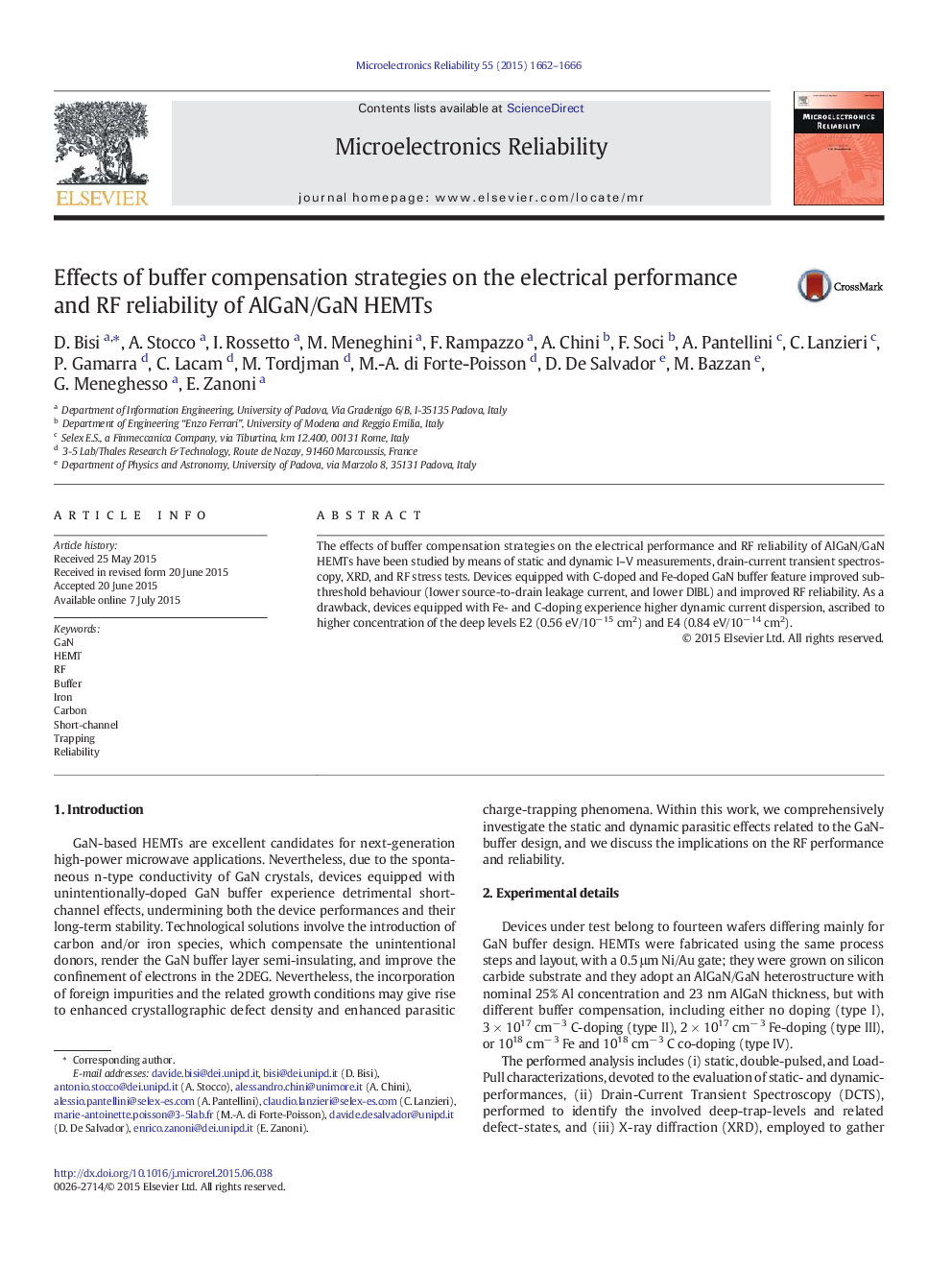 Effects of buffer compensation strategies on the electrical performance and RF reliability of AlGaN/GaN HEMTs