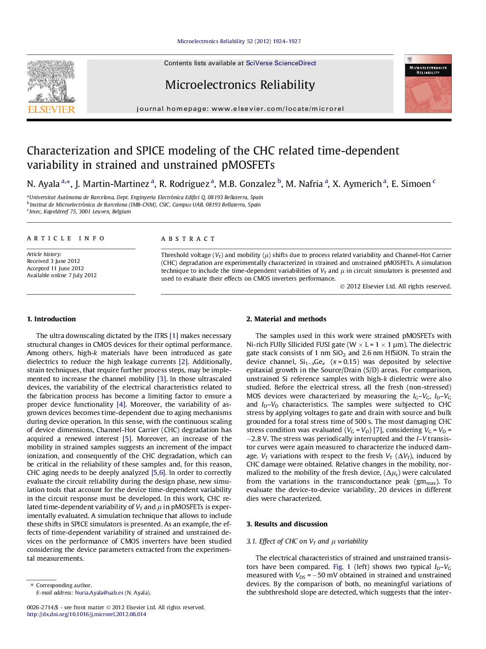 Characterization and SPICE modeling of the CHC related time-dependent variability in strained and unstrained pMOSFETs