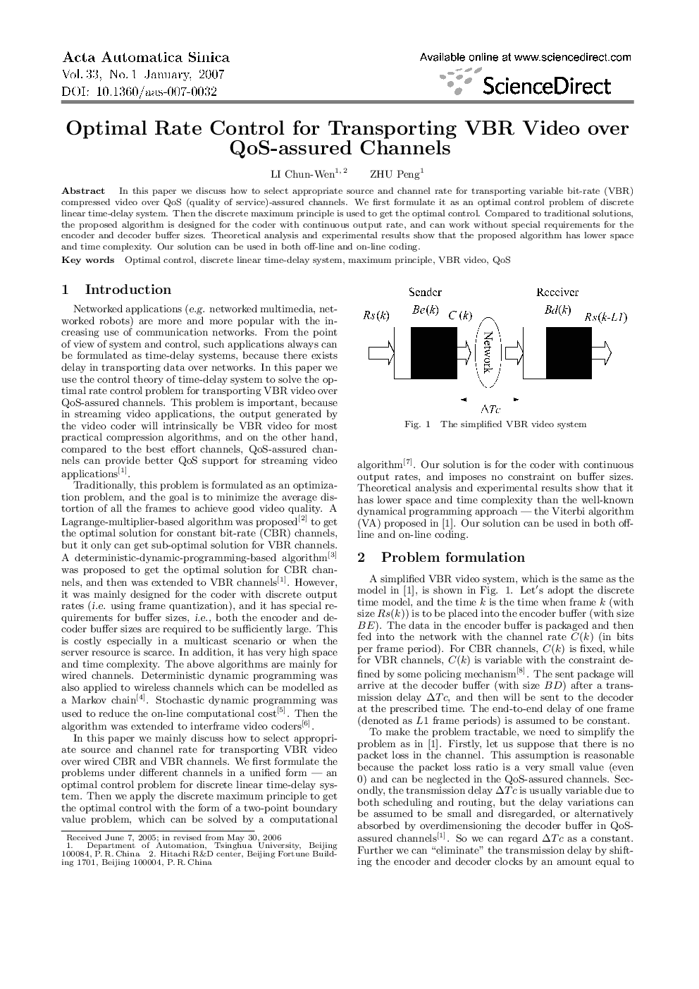 Optimal Rate Control for Transporting VBR Video over QoS-assured Channels