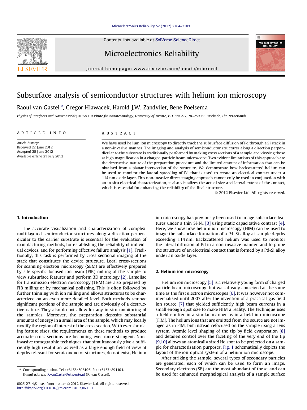 Subsurface analysis of semiconductor structures with helium ion microscopy