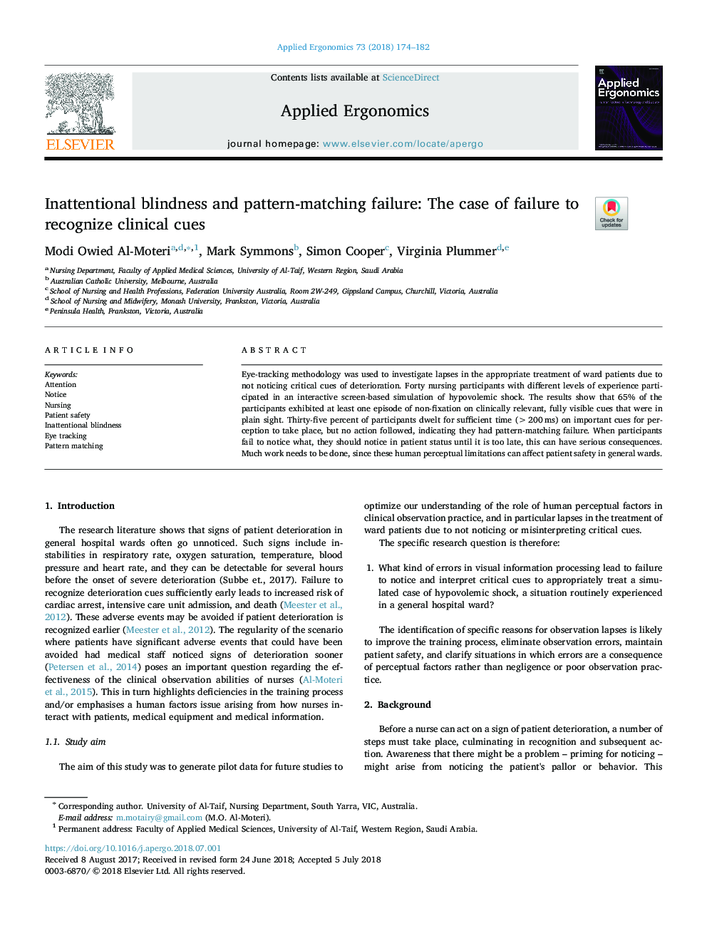 Inattentional blindness and pattern-matching failure: The case of failure to recognize clinical cues