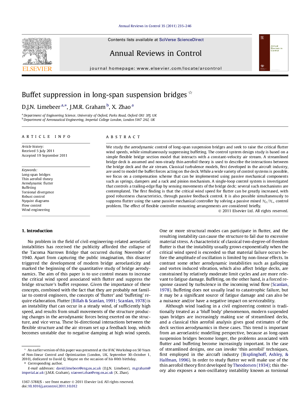 Buffet suppression in long-span suspension bridges 