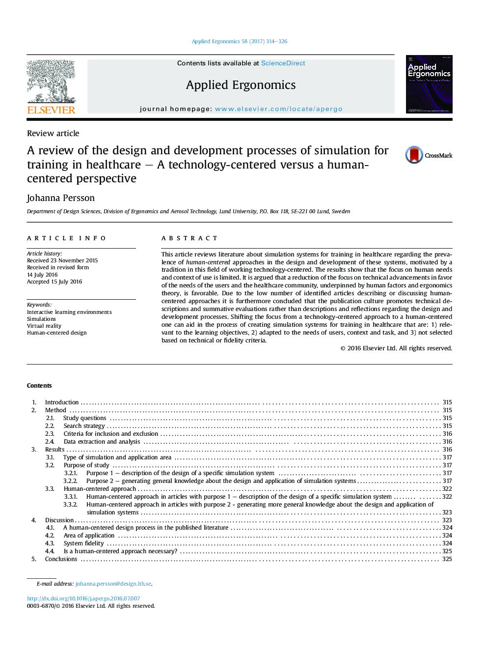 بررسی پروسه طراحی و توسعه شبیه سازی برای آموزش در زمینه مراقبت های بهداشتی - تکنولوژی محور در مقابل دیدگاه انسان محور 